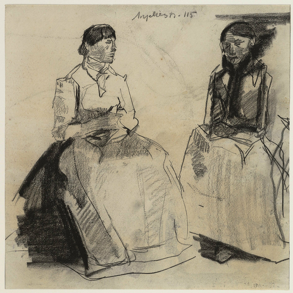 Twee vrouwen, Anheliersstraat 115, door Isaac Israels (1865-1934)